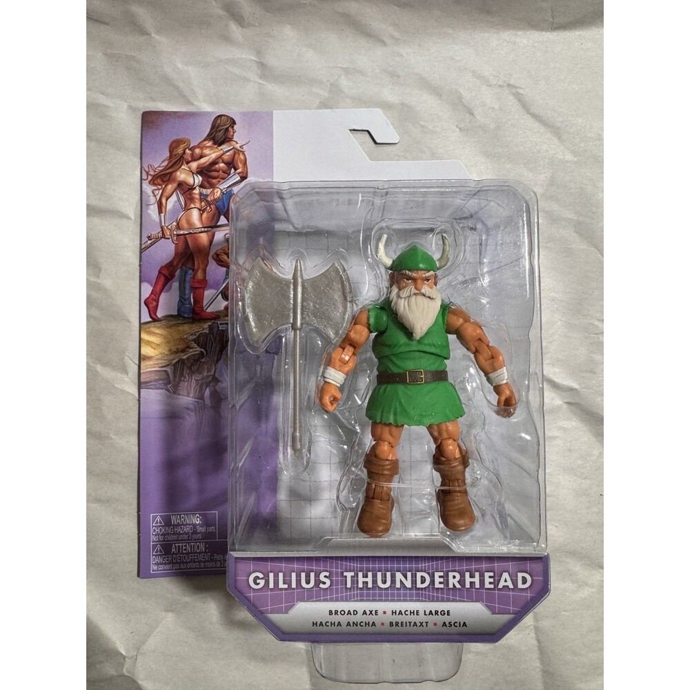 NIB SEGA Golden Axe Gilius Thunderhead w Broad Axe 4" Action Figure